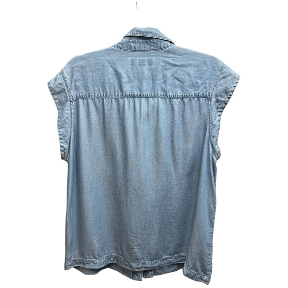 Michael Kors Chambray Sleeveless Button Down Shirt XL - Picture 4 of 5